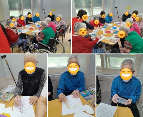 한사랑요양원 미술특별활동 (꽃바구니)